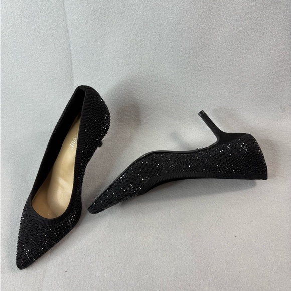 Thalia Sodi Shoes - Thalia Sodi HEATHERE 7 Black Granite Glitter Evening Pumps Heels Shoes